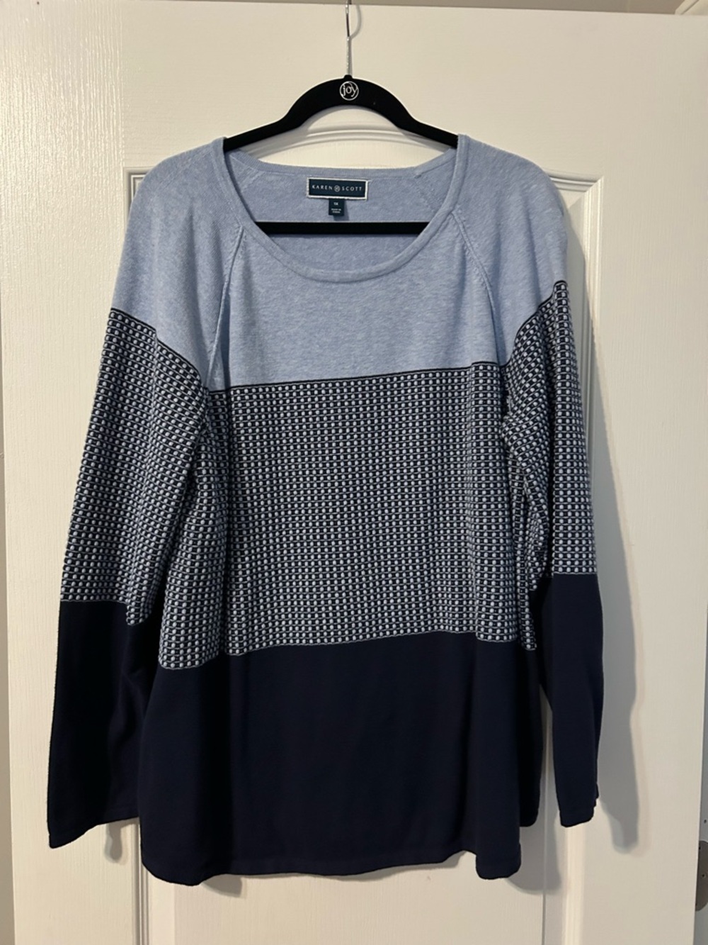 Karen Scott Light Blue Crewneck Pullover